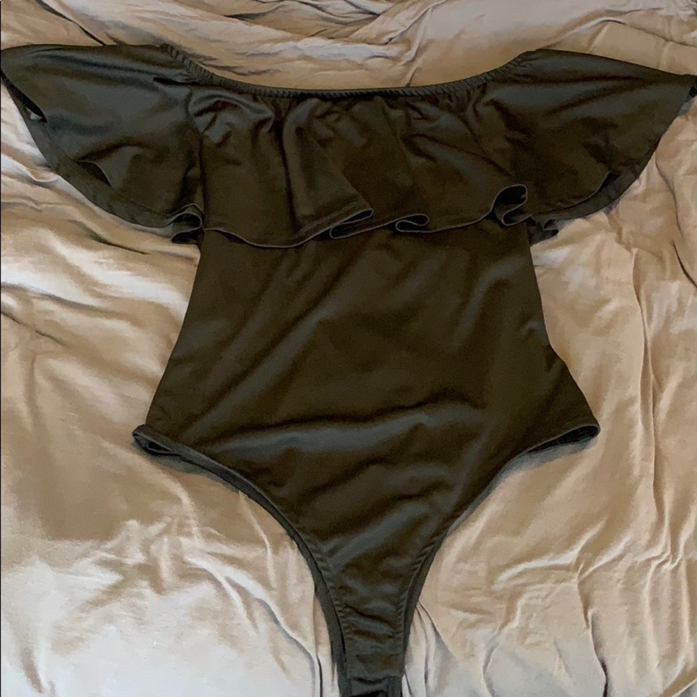 black off the shoulder onesie